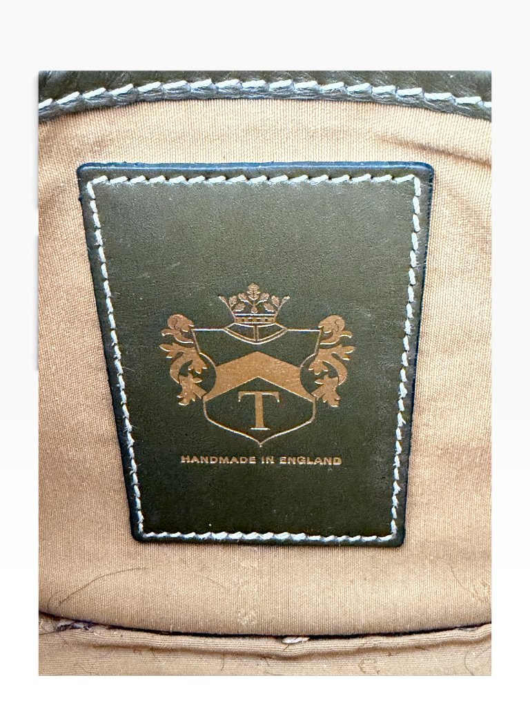 Tusting Cardington Leather Saddle Crossbody Bag Olive Handmade England Vintage — image 8 of 8